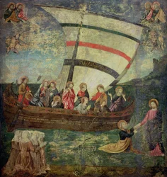 Kristus går på vandet, efter "Navicella" af Giotto
